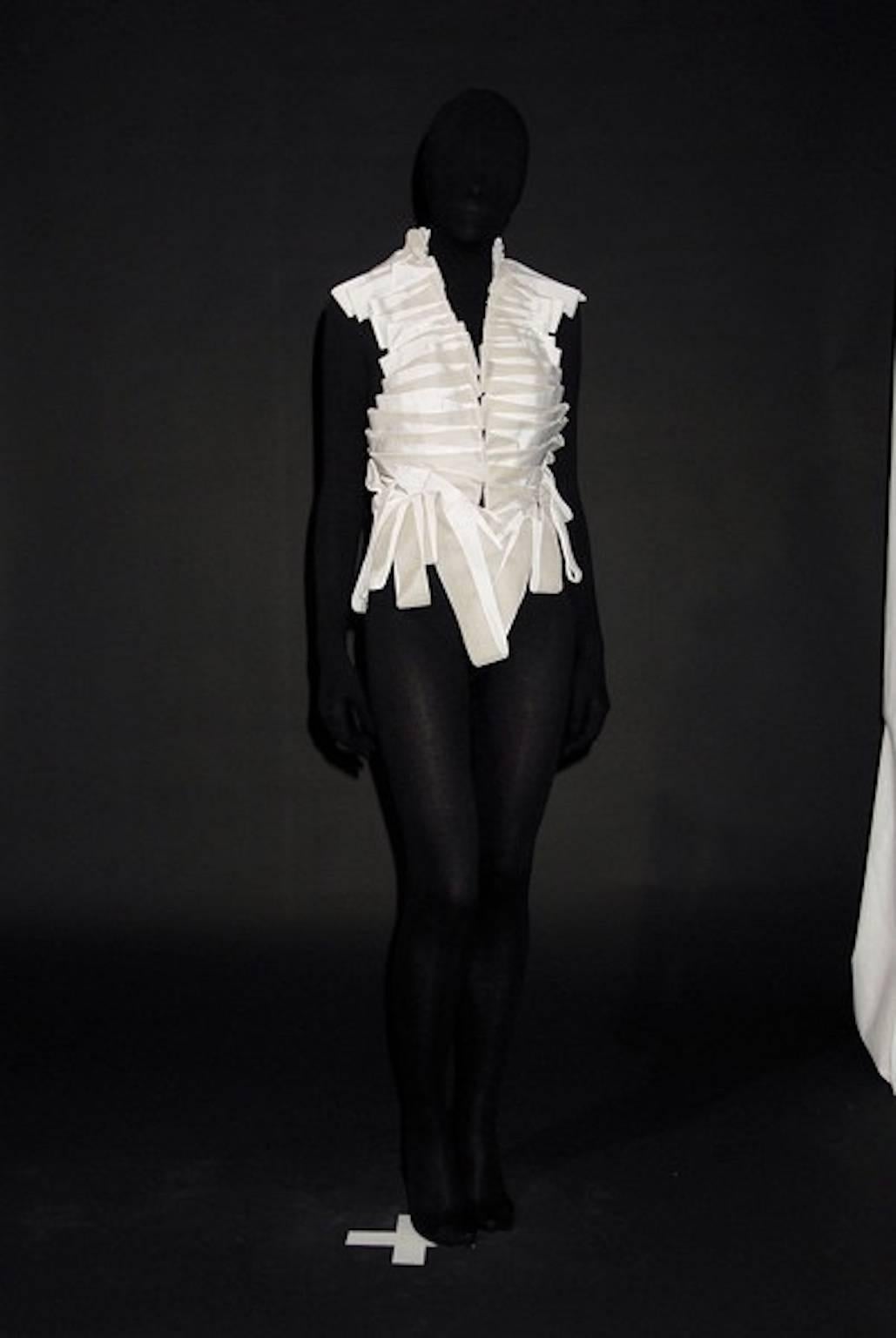 Maison Martin Margiela Artisanal Ribbon Bodysuit 2008 In Excellent Condition In Los Angeles, CA