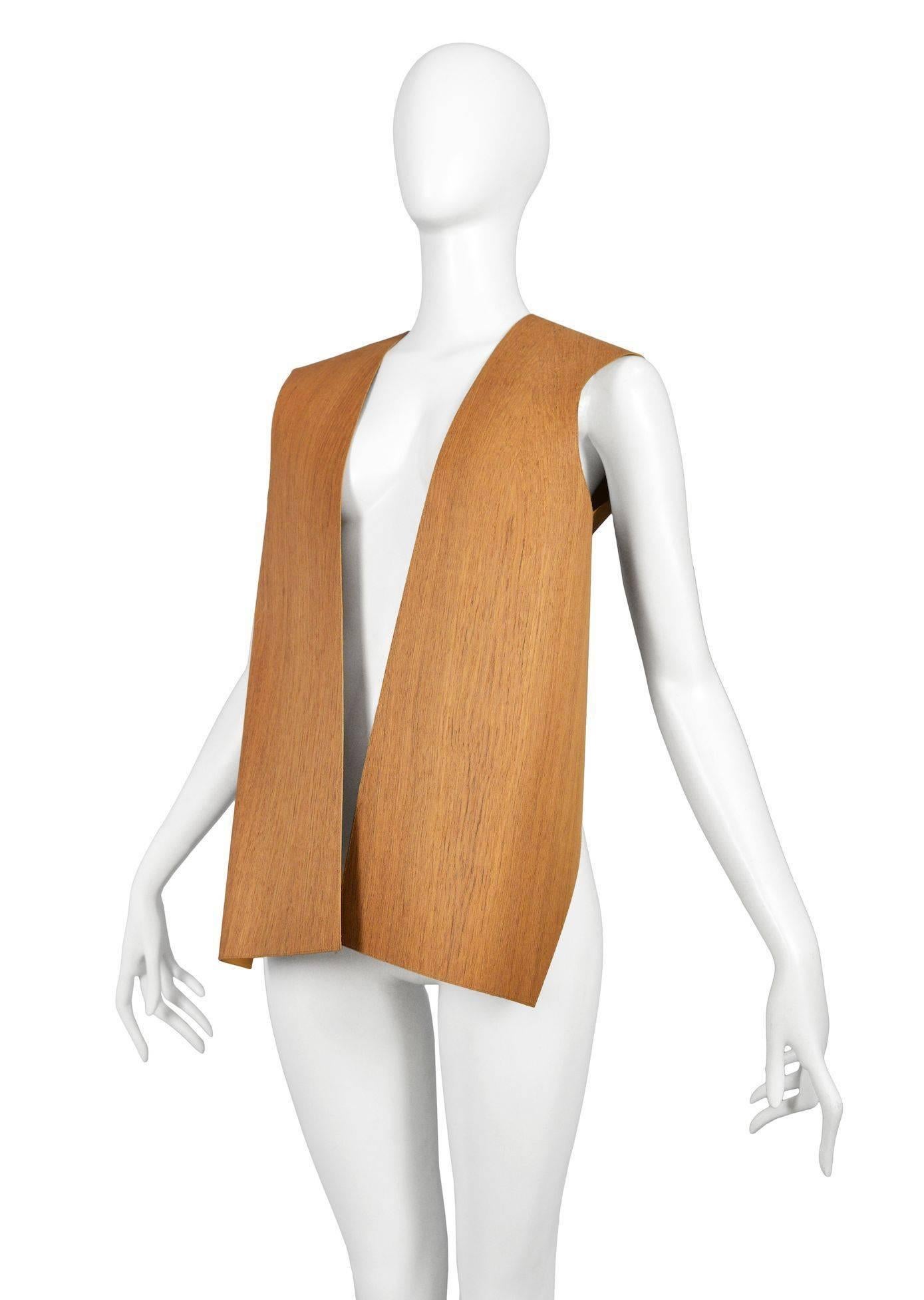 Maison Martin Margiela Artisanal Wood Vest 2011 In Excellent Condition For Sale In Los Angeles, CA