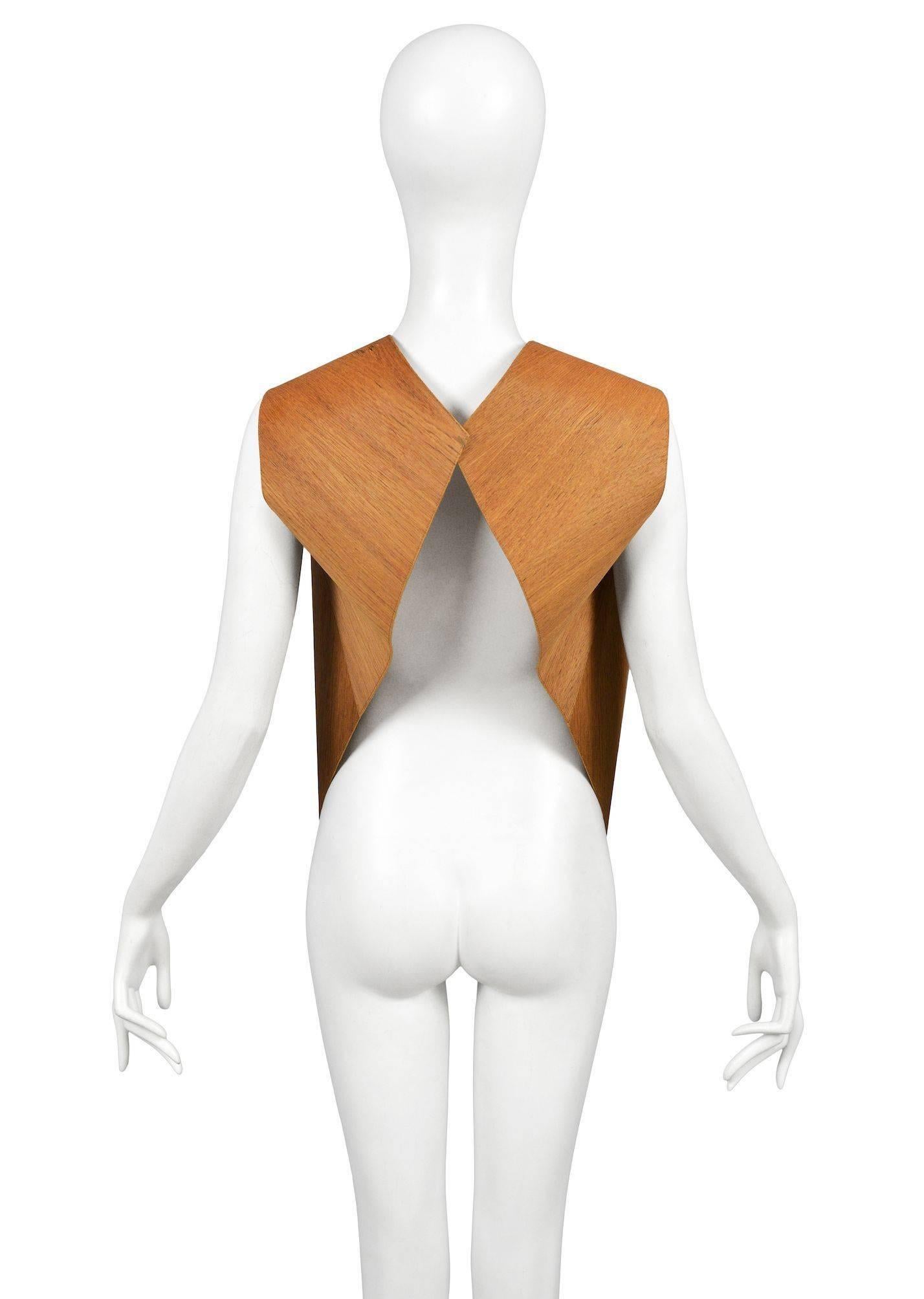 Women's Maison Martin Margiela Artisanal Wood Vest 2011 For Sale