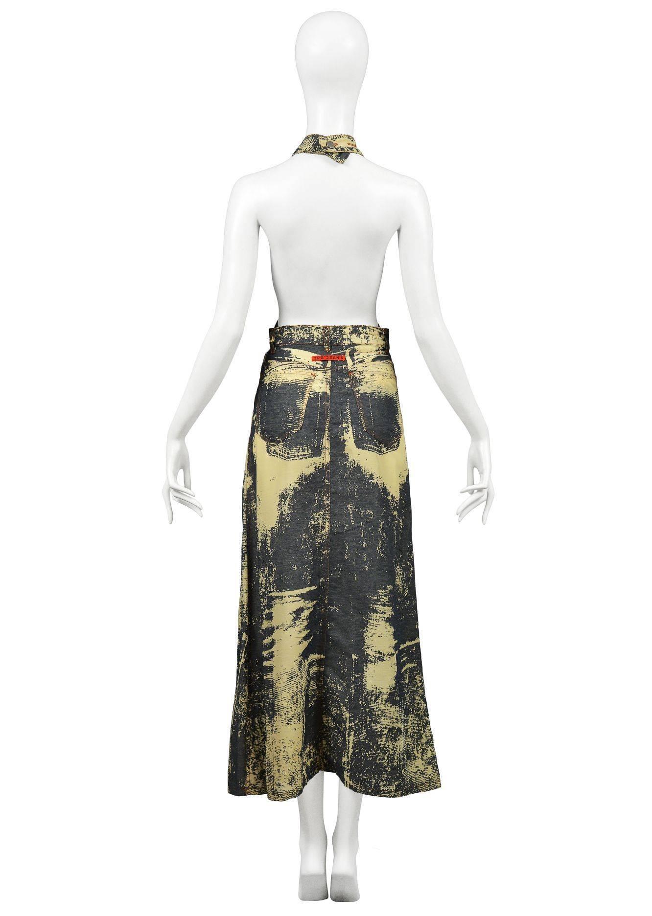 Jean Paul Gaultier Trompe L'oeil Suspender Skirt In Excellent Condition In Los Angeles, CA