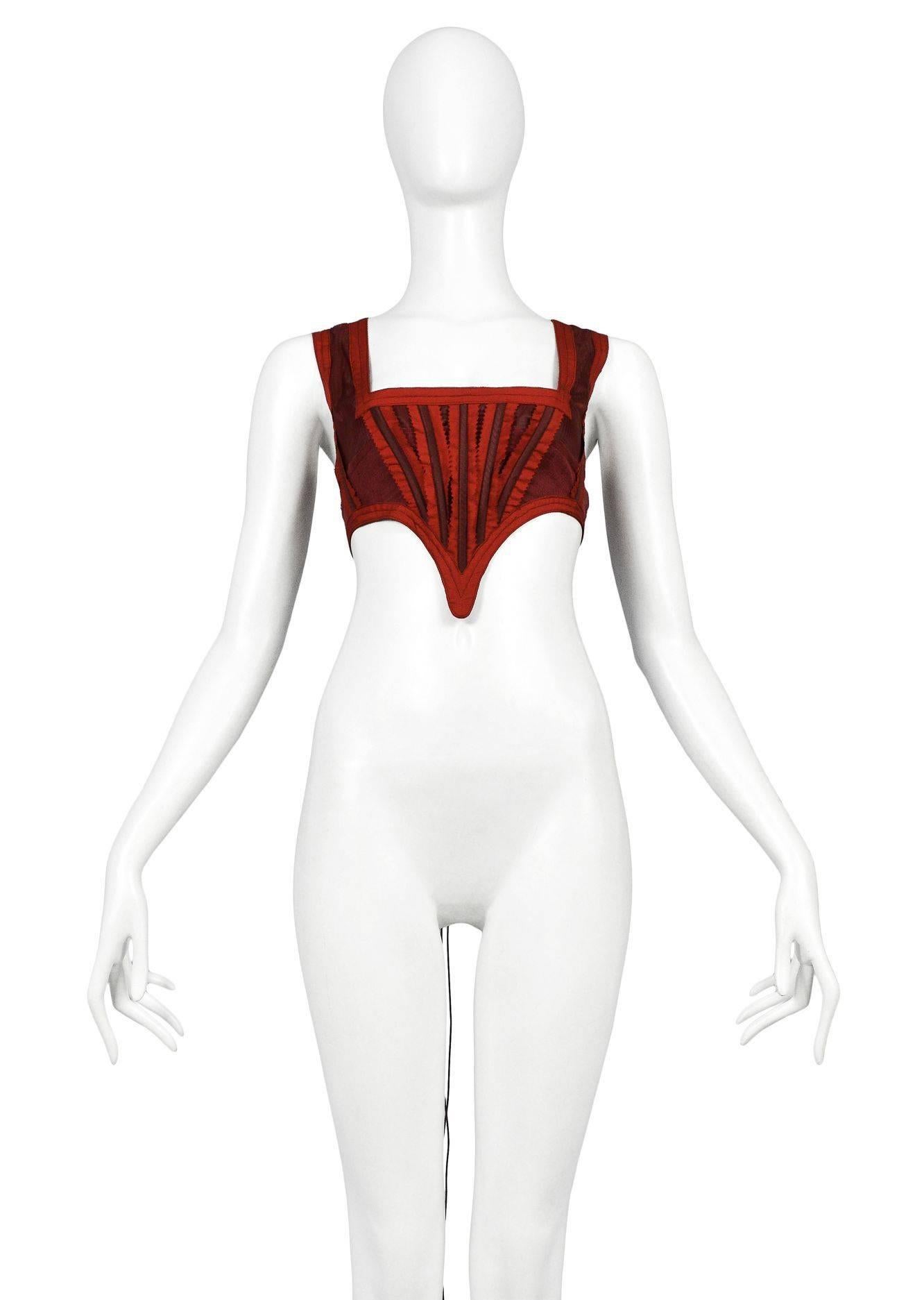 Vintage Jean Paul Gaultier red corset top.