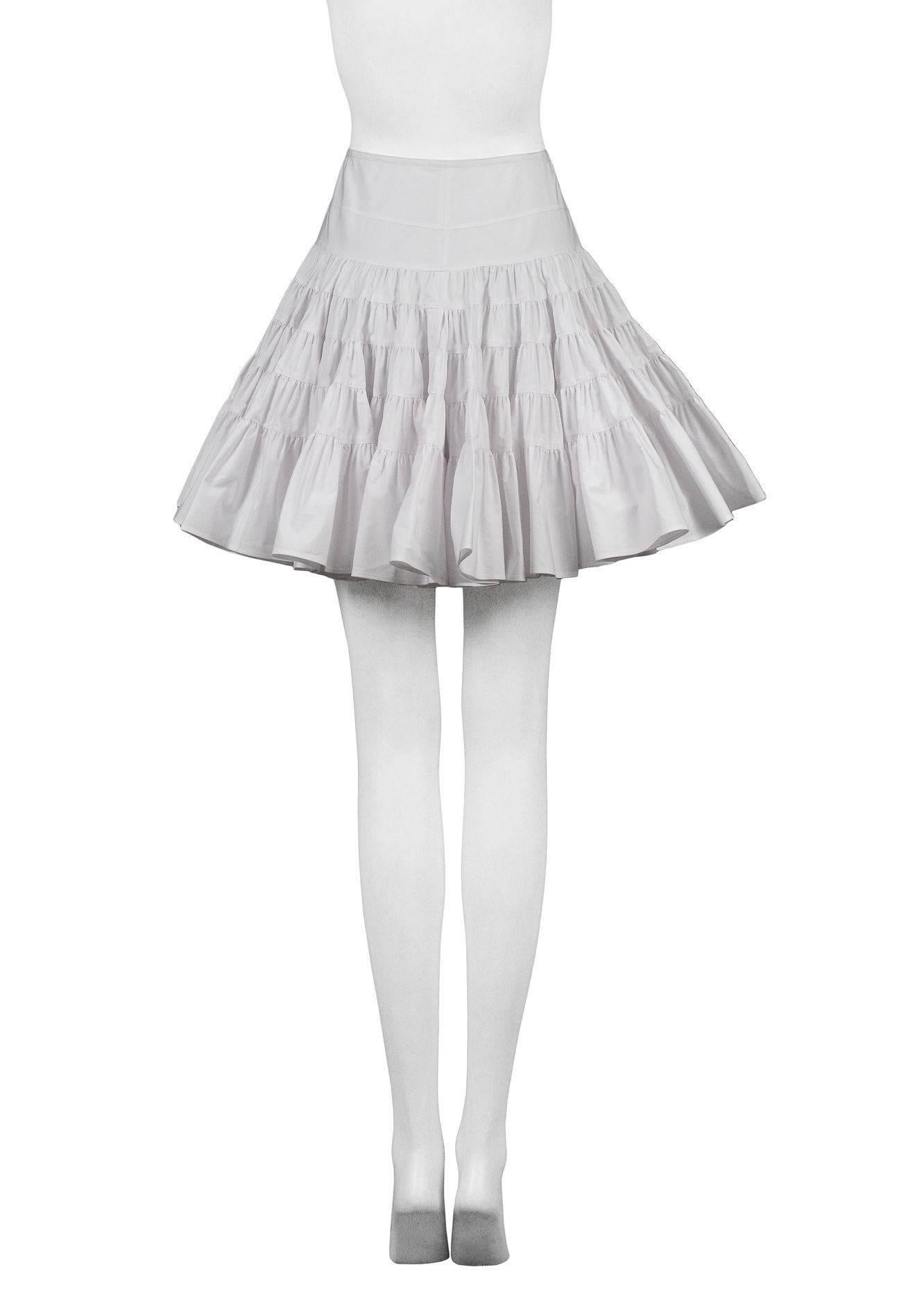 Gray Alaia White Tier Skirt