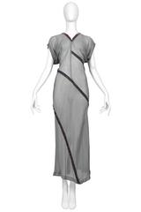 Comme des Garcons Grey Sheer Bias Cut Dress