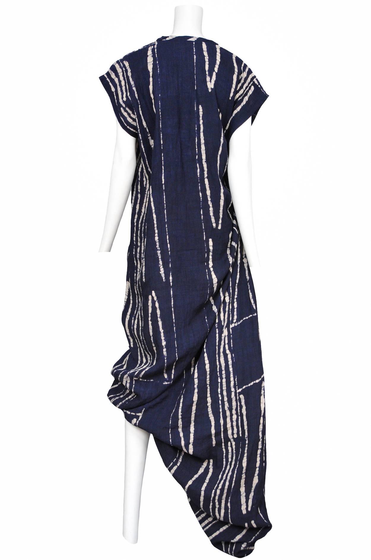 Women's Comme des Garcons Navy Batik Linen Dress 1984