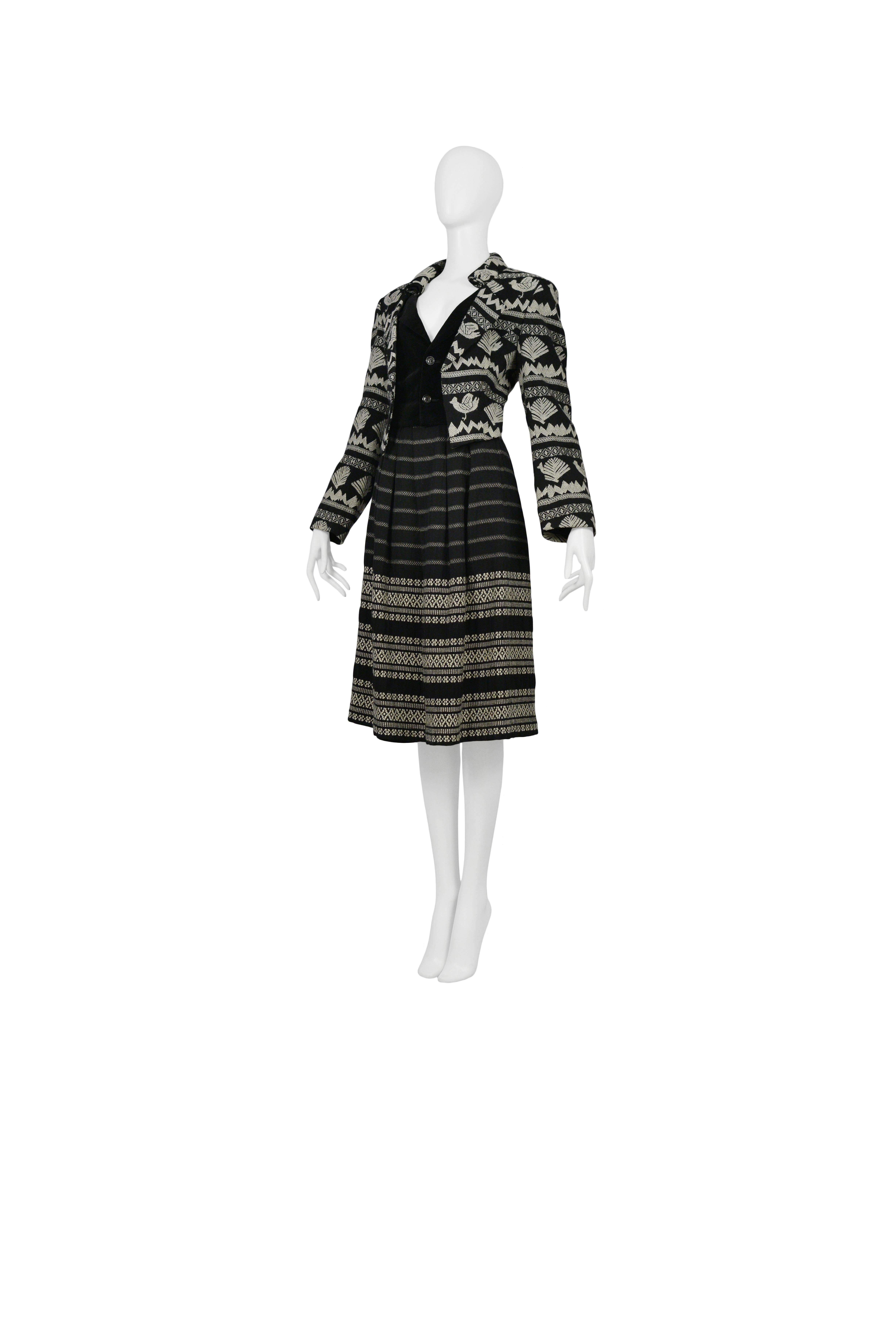 Women's Comme des Garcons Black and White Embroidered Ensemble, 1989