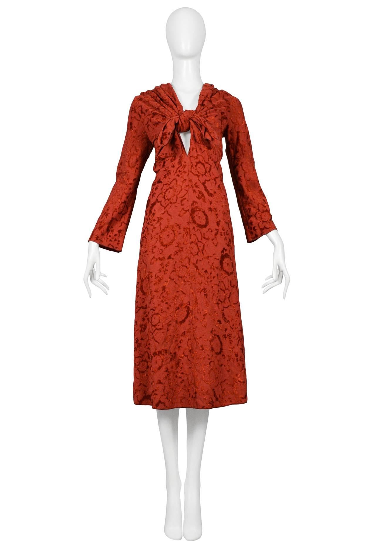 Comme des Garcons Red Devore Knot Dress 1993 In Excellent Condition In Los Angeles, CA