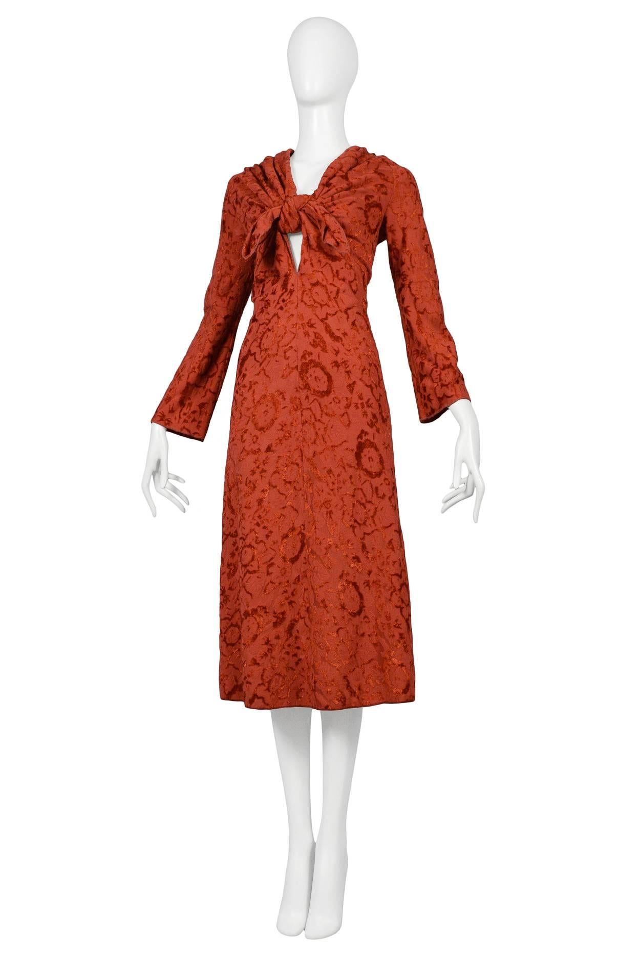 Women's Comme des Garcons Red Devore Knot Dress 1993