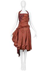 Comme des Garcons Red Tartan Halter Dress 2005