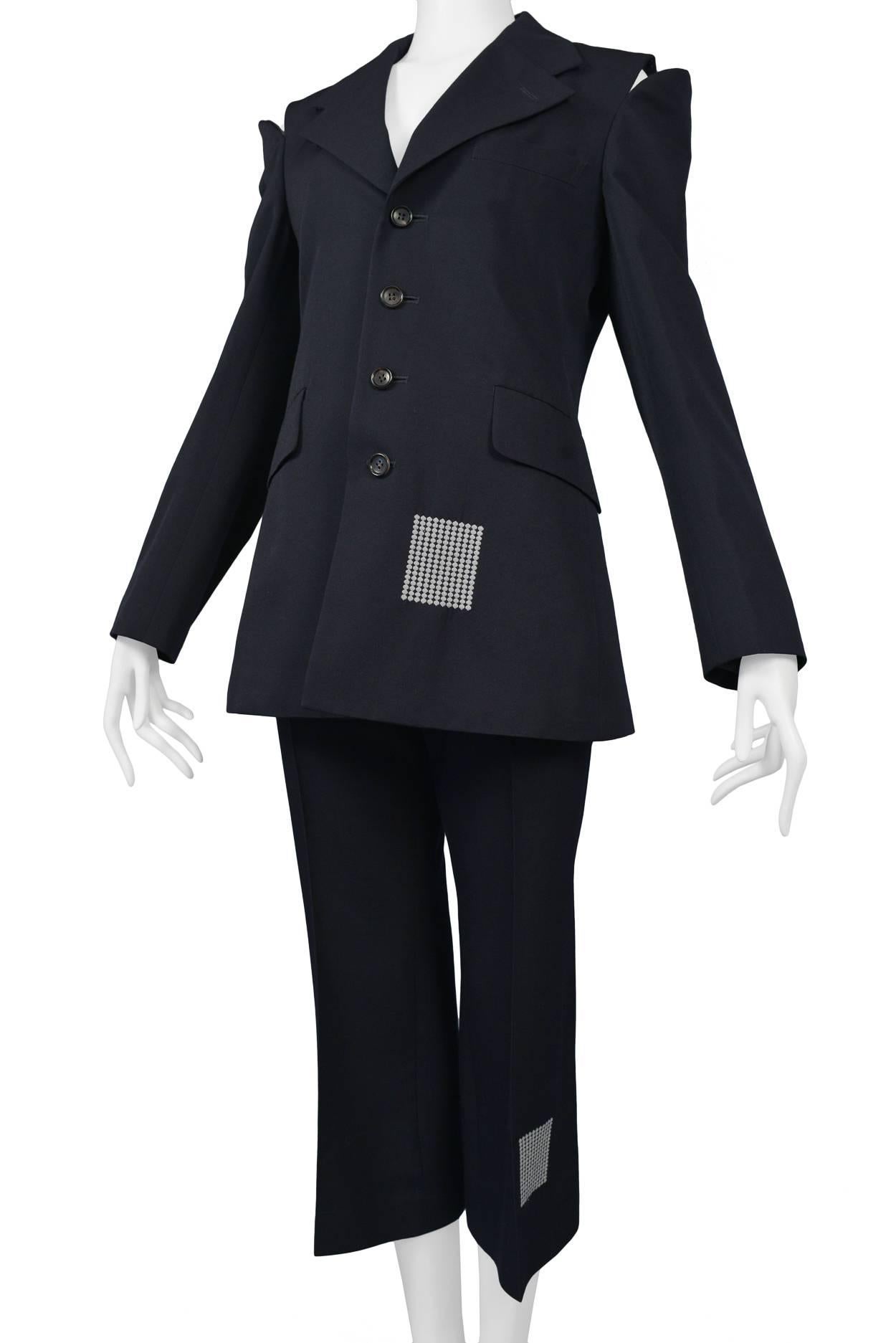 Black Comme des Garcons Navy Blue Suit 2000