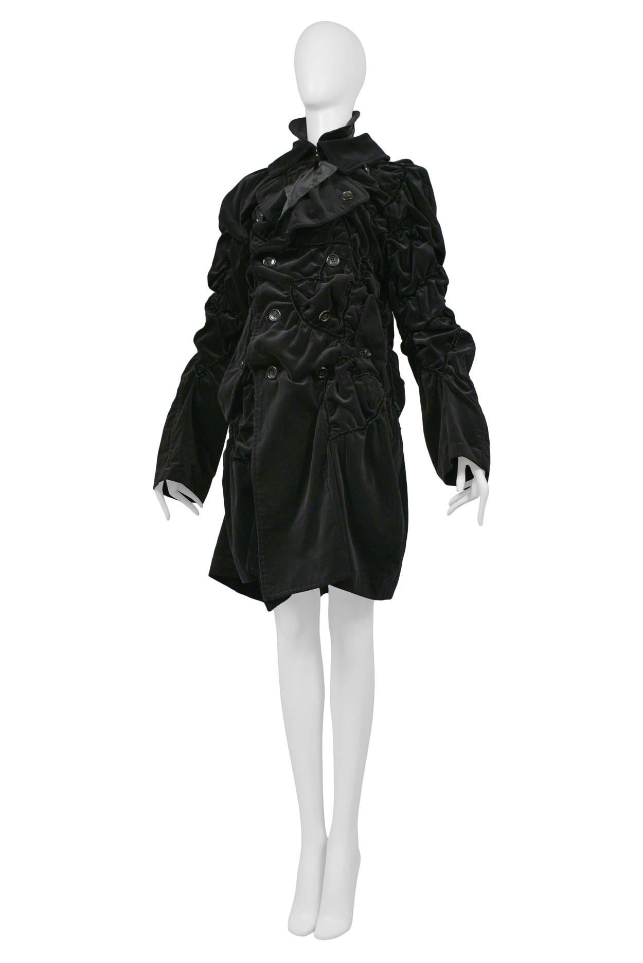 Comme des Garcons Bad Taste Black Velvet Coat 2008 In Excellent Condition For Sale In Los Angeles, CA