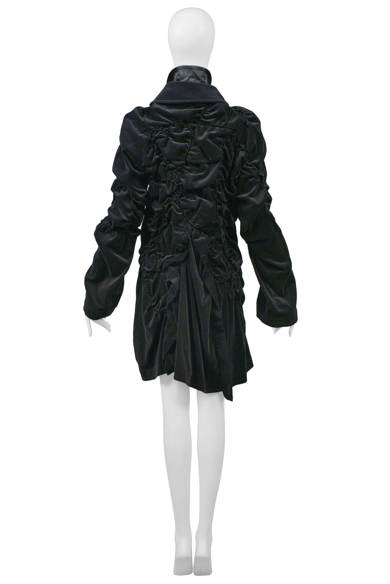 Women's Comme des Garcons Bad Taste Black Velvet Coat 2008 For Sale