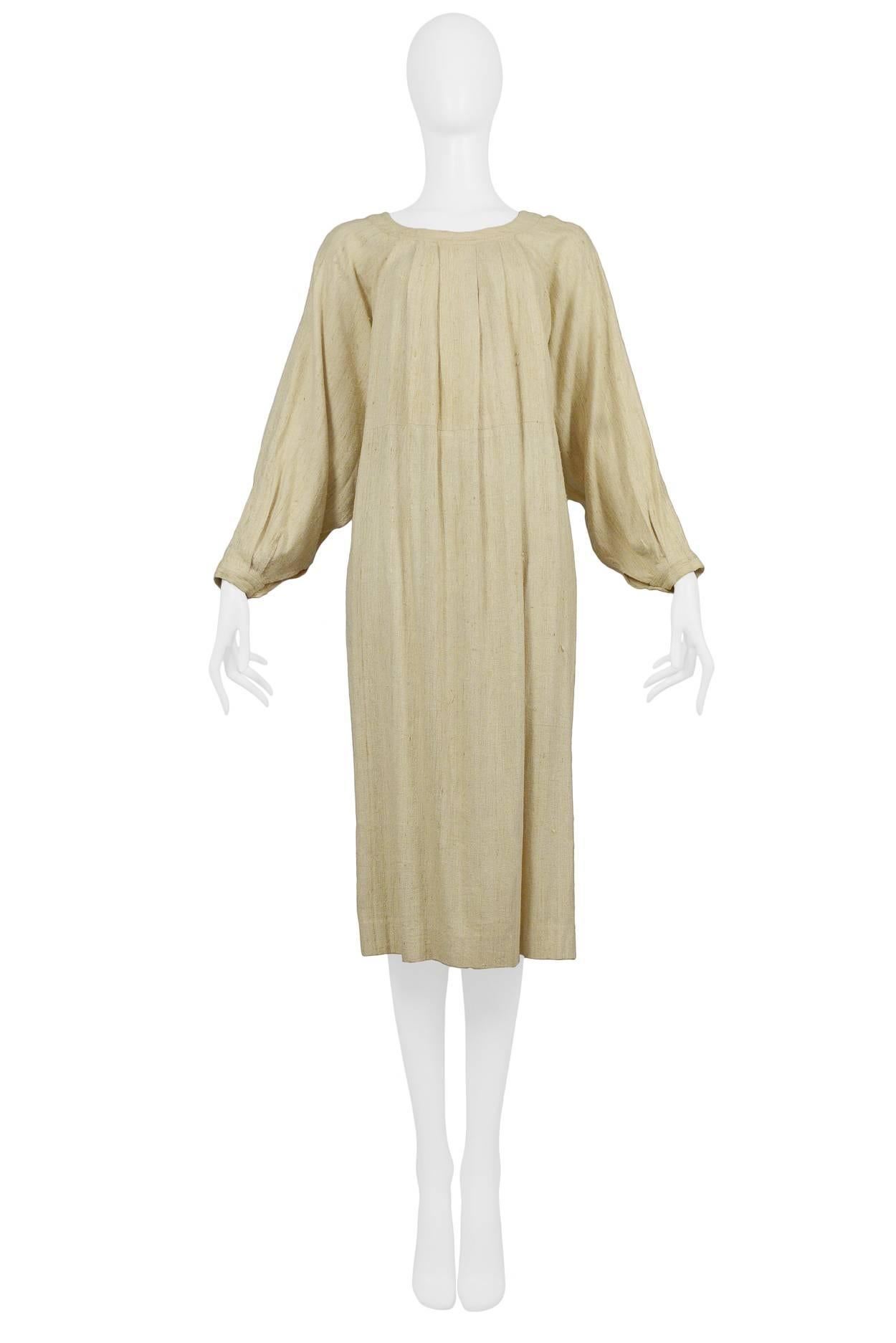 Beige Comme des Garcons Early Off-White Silk Dress