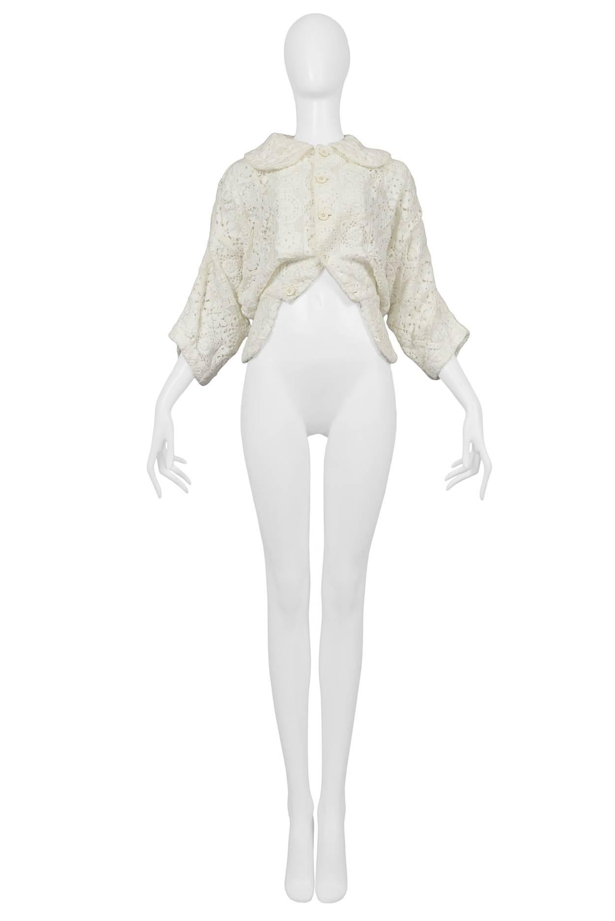 Comme des Garcons white embroidered 