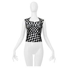 Comme Des Garçons Clear Vinyl And Black Checkerboard Corset Top 2001