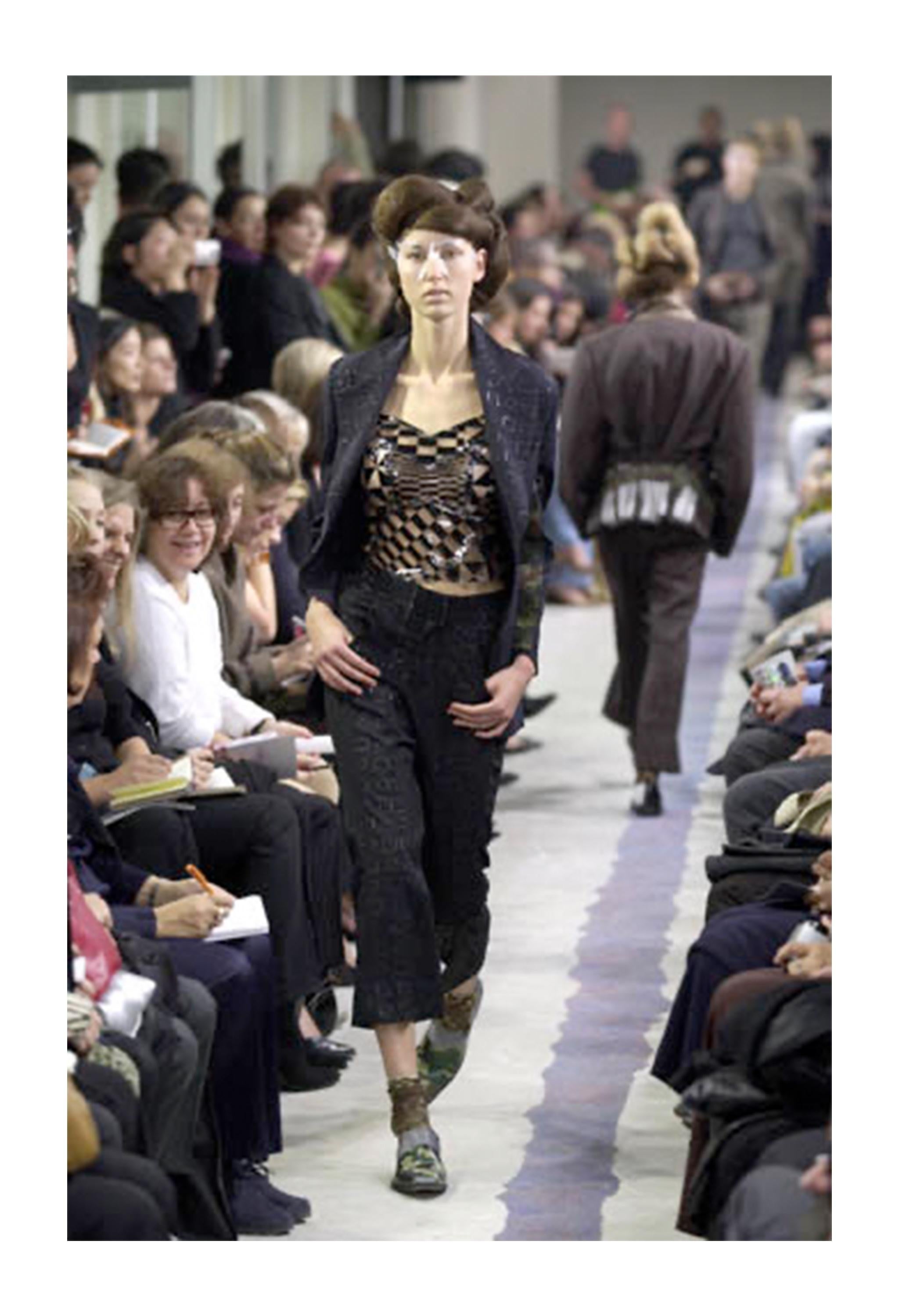 De las mujeres Comme des Garçons Top corsé de vinilo transparente y cuadros negros 2001 en venta