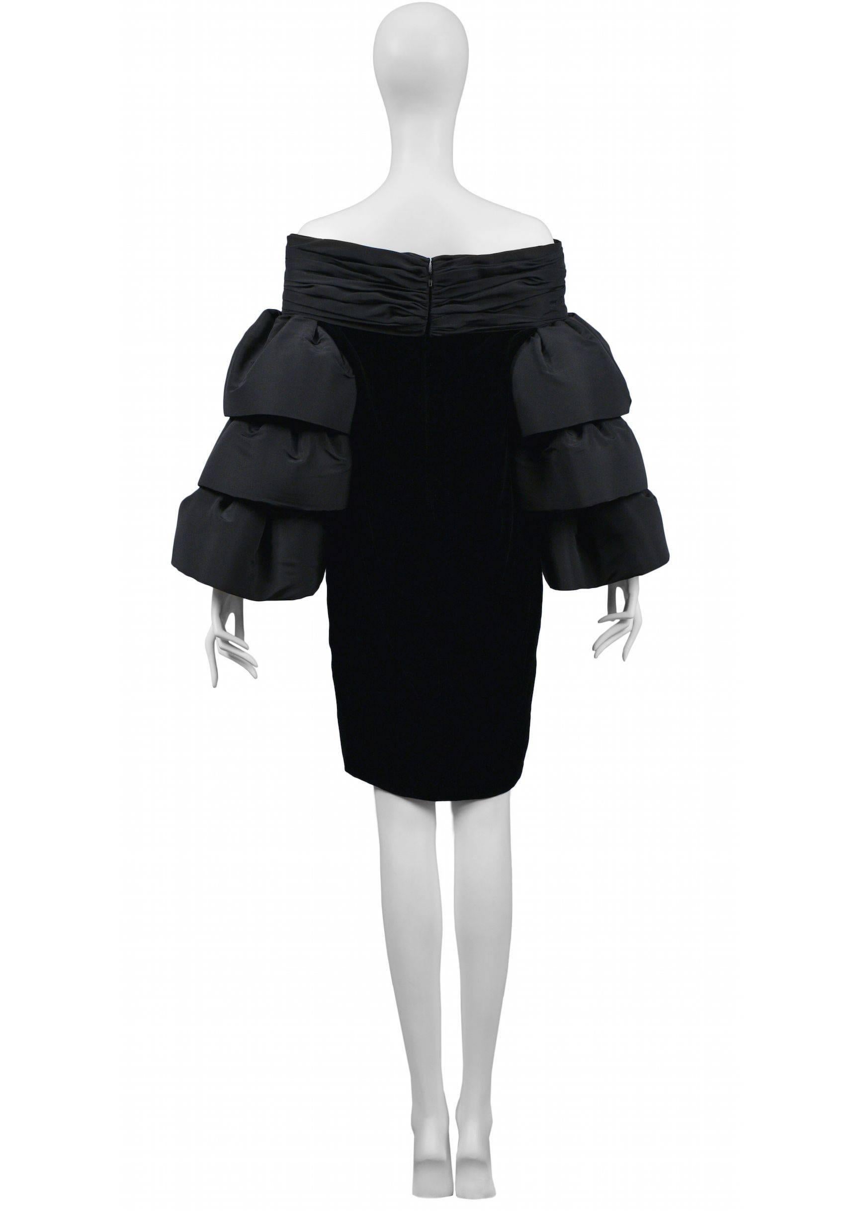 Pierre Cardin Couture Ruffle Sleeve Dress In Excellent Condition In Los Angeles, CA