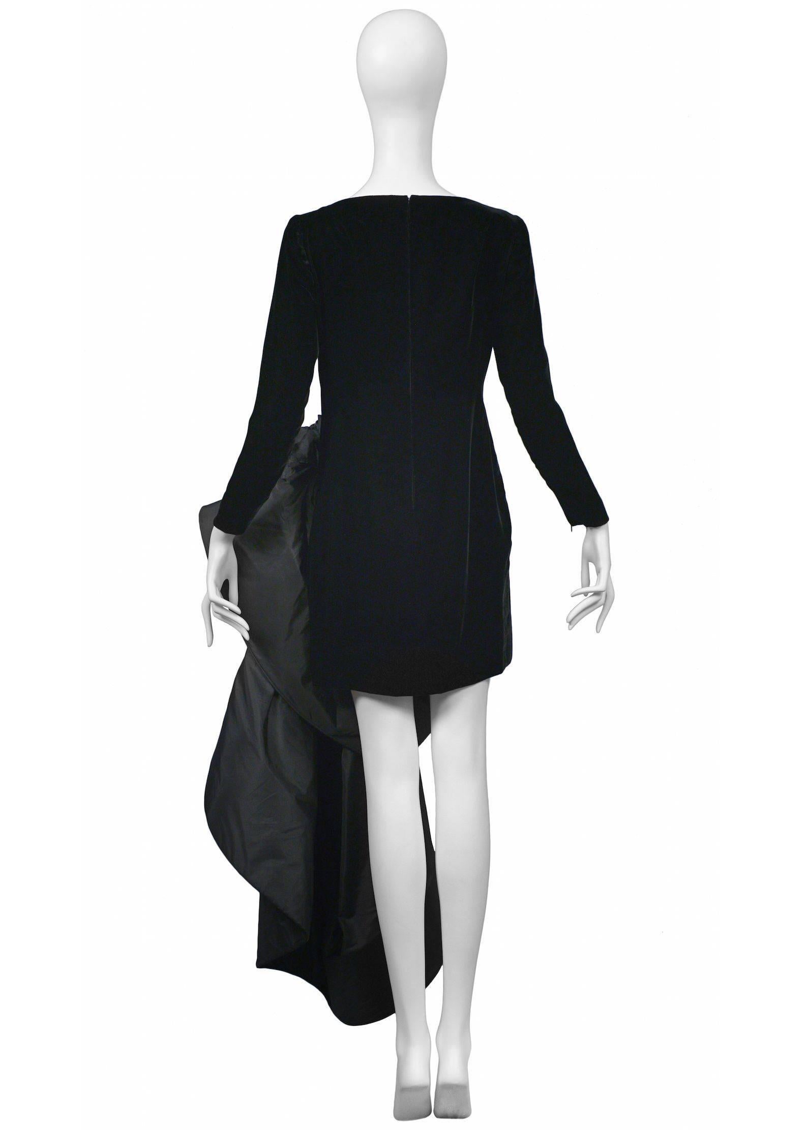 Black Pierre Cardin Couture Avant Garde Train Gown