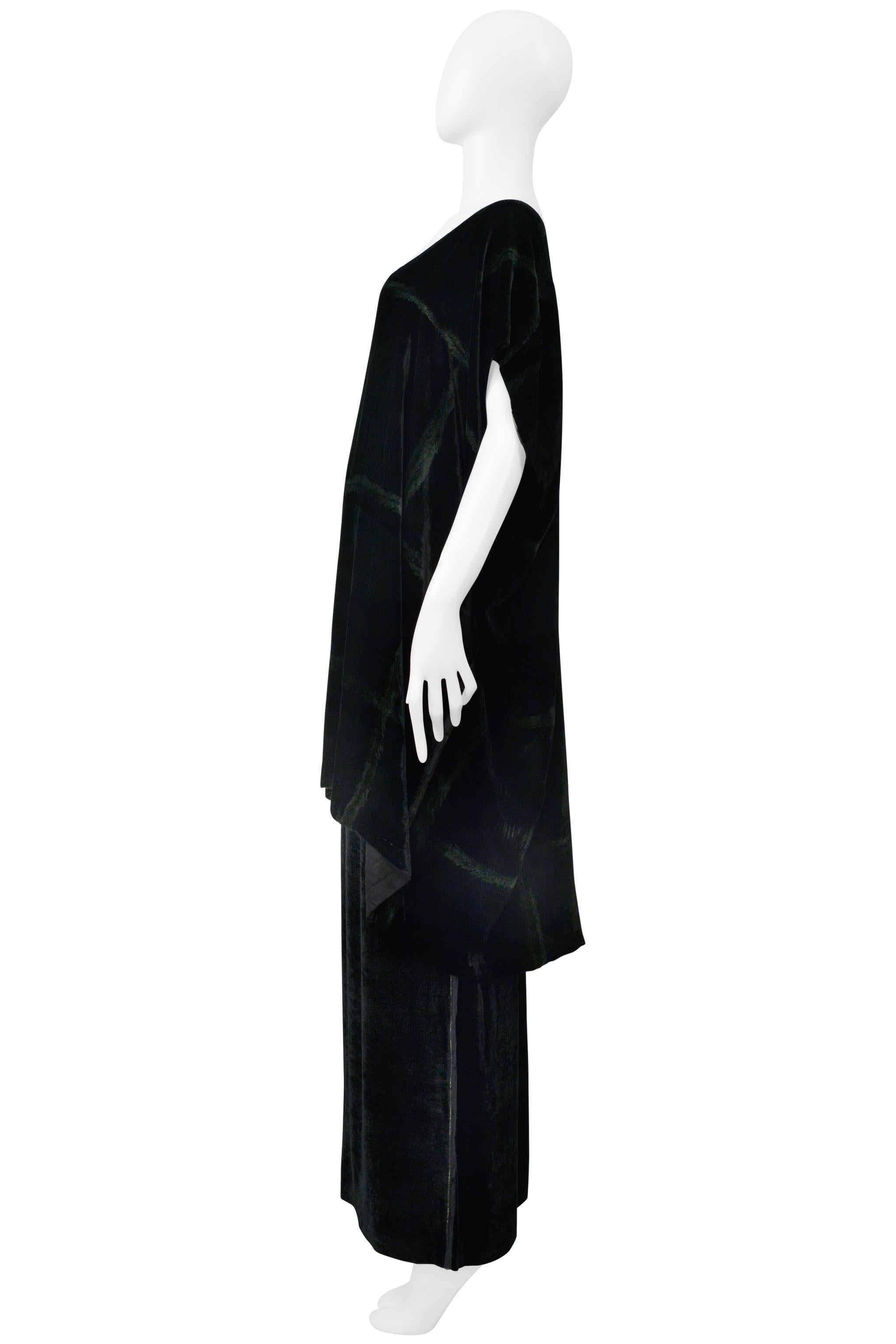Noir Maison Martin Margiela Velours peint à la main Jupe longue oversize en velours&Top 2000 en vente