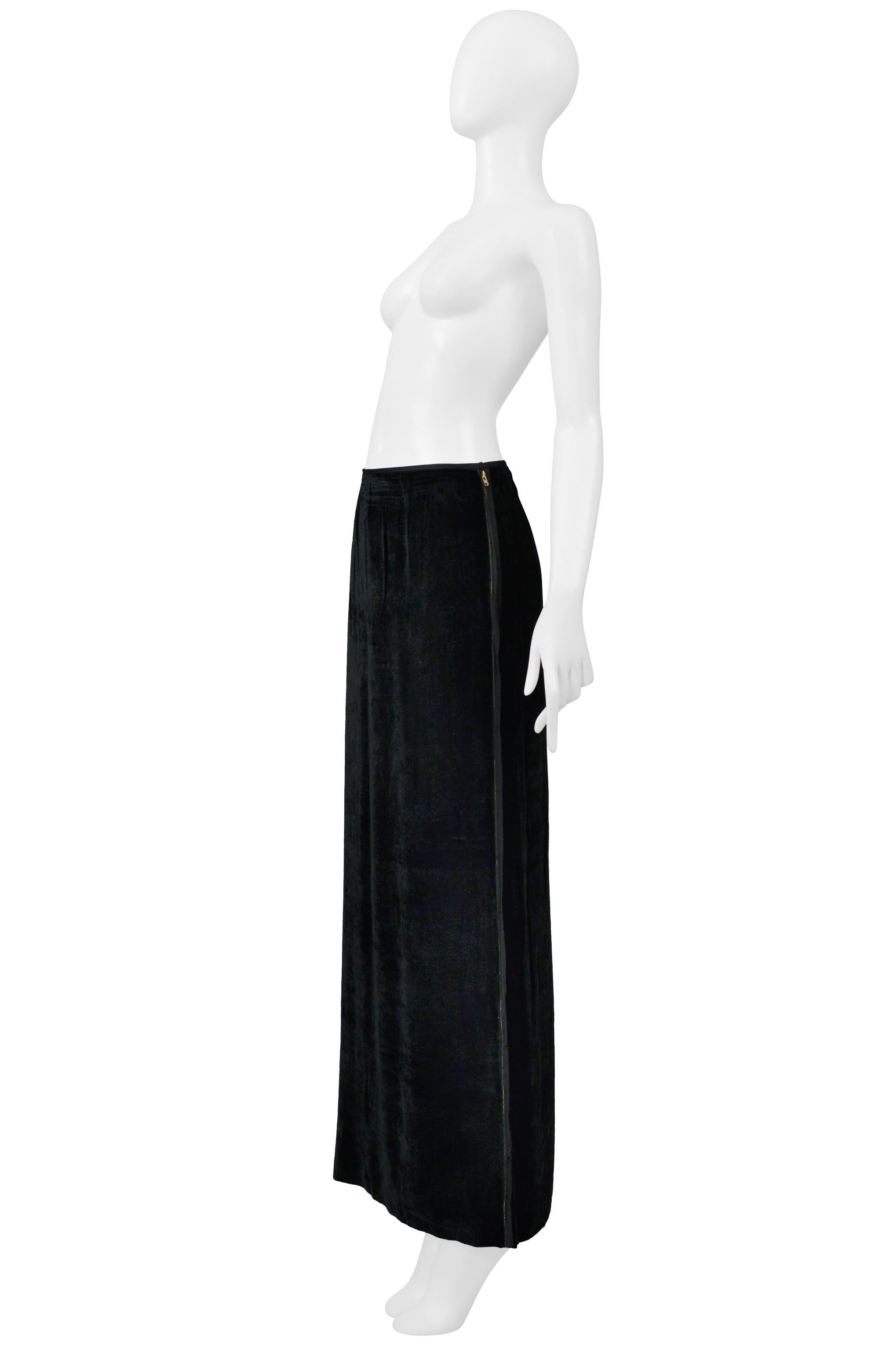 Maison Martin Margiela Velours peint à la main Jupe longue oversize en velours&Top 2000 en vente 3