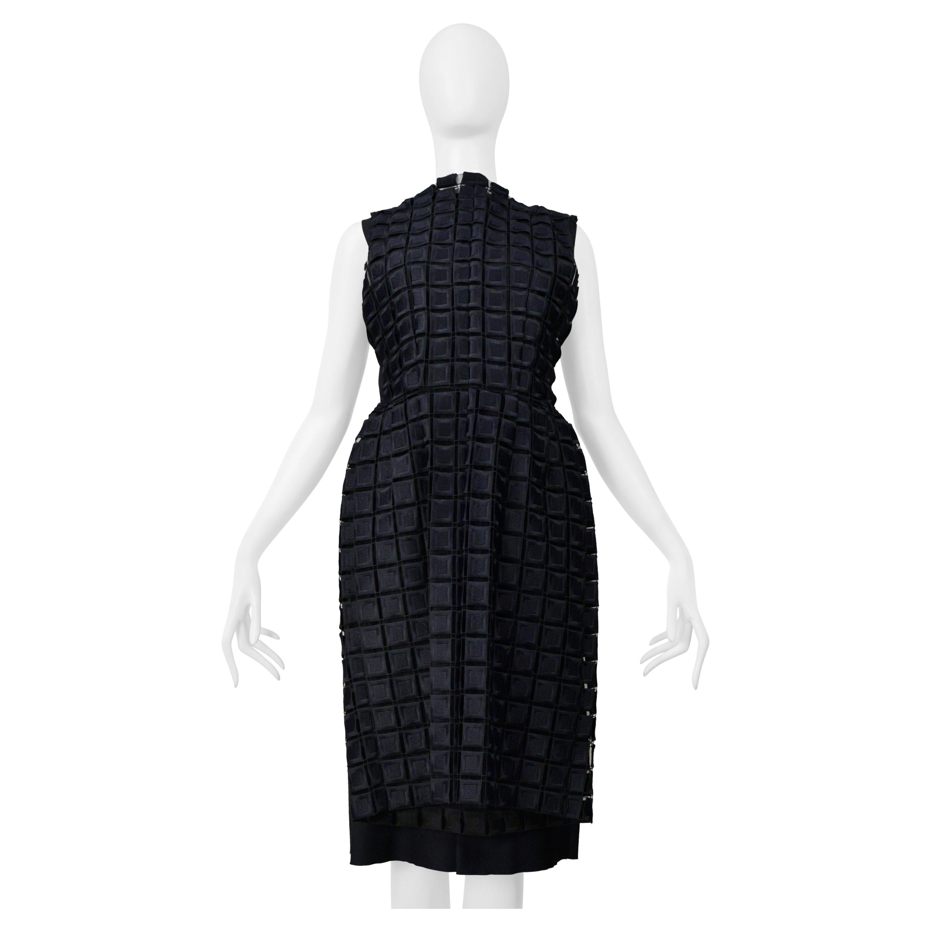 Comme Des Garcons Navy Lace Anglaise Overlay Shift Dress 1999