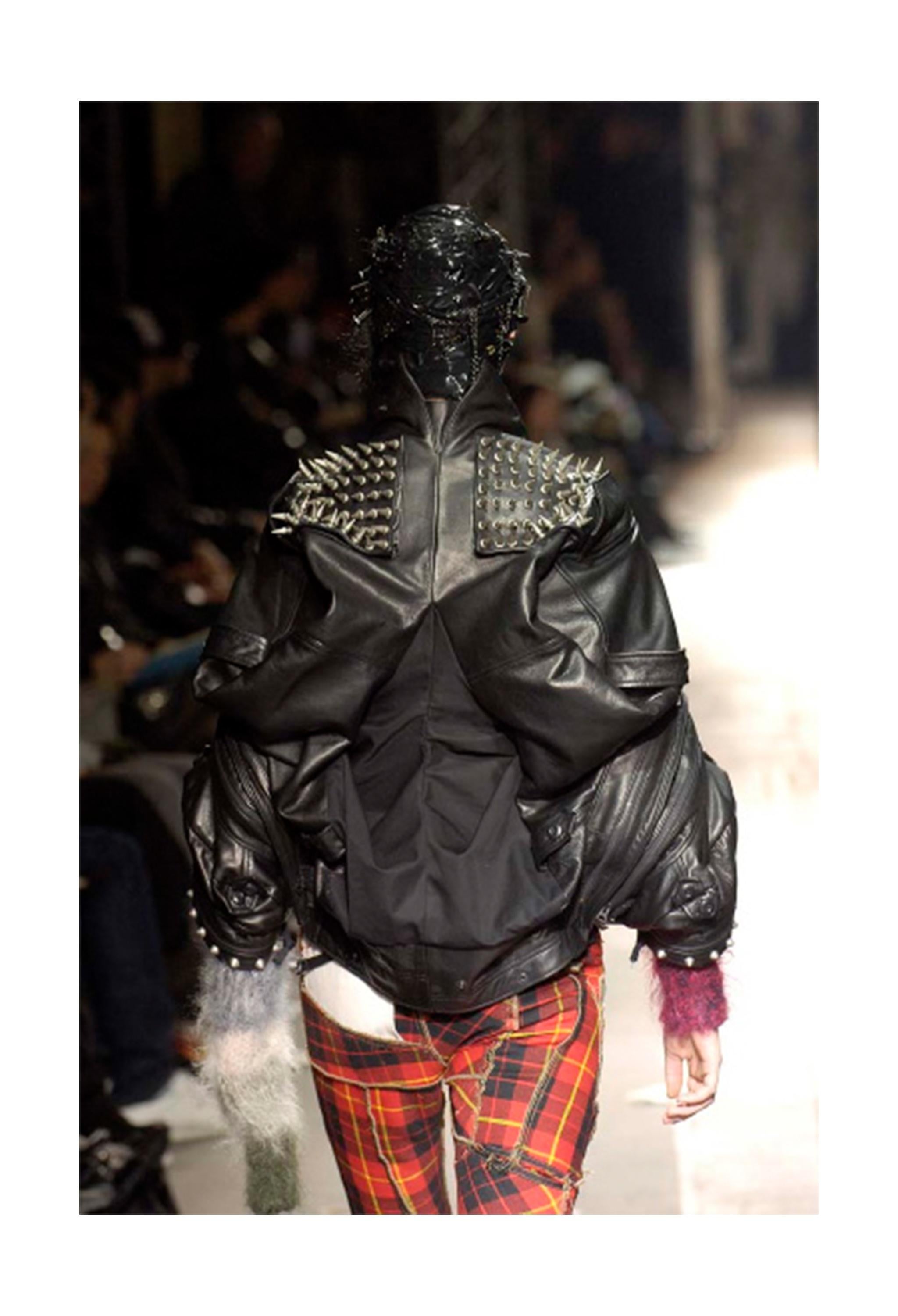 Junya Watanabe - Veste déconstruite en cuir noir avec fermetures éclair 2006 Unisexe en vente
