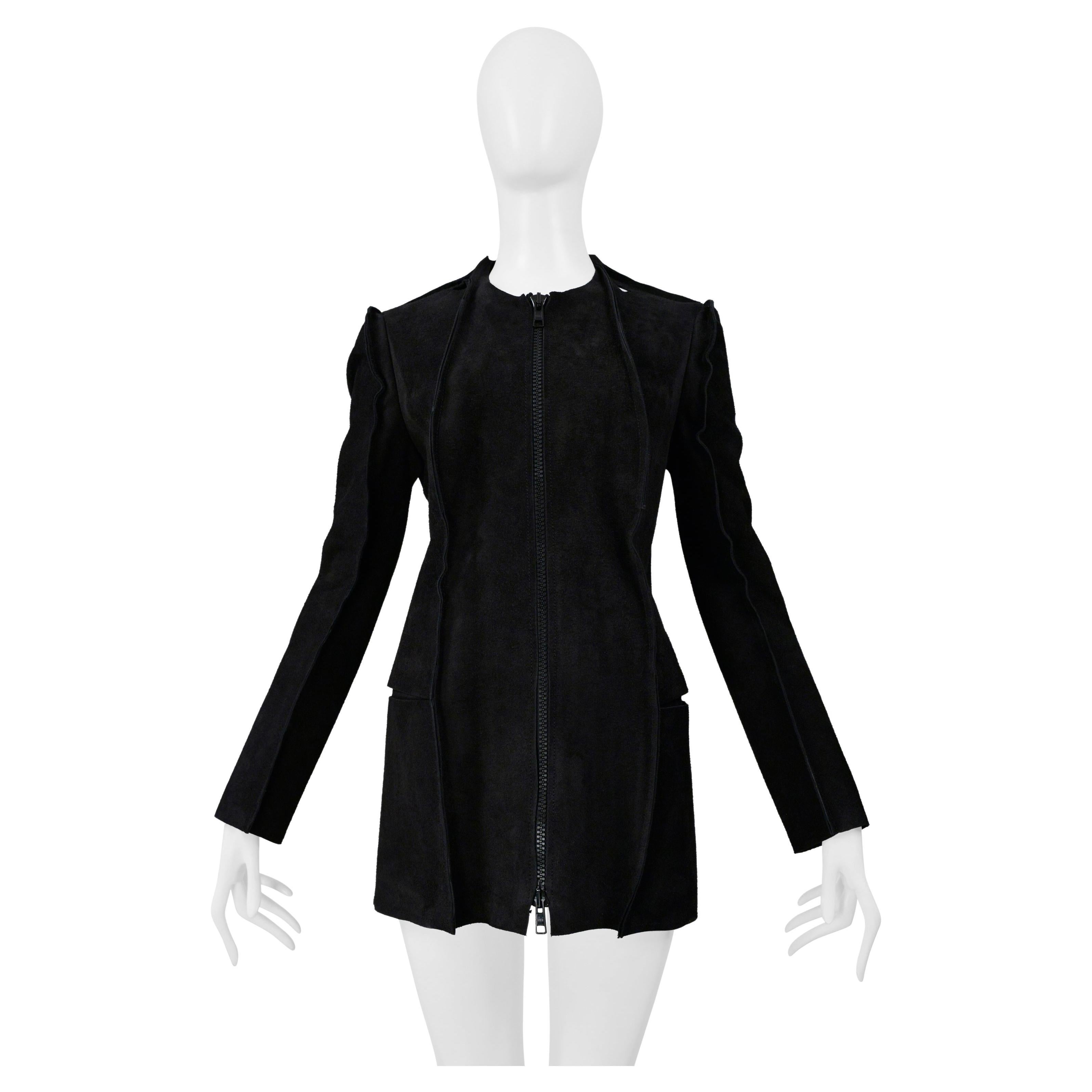 Maison Martin Margiela Veste plate en daim noir 2001 en vente