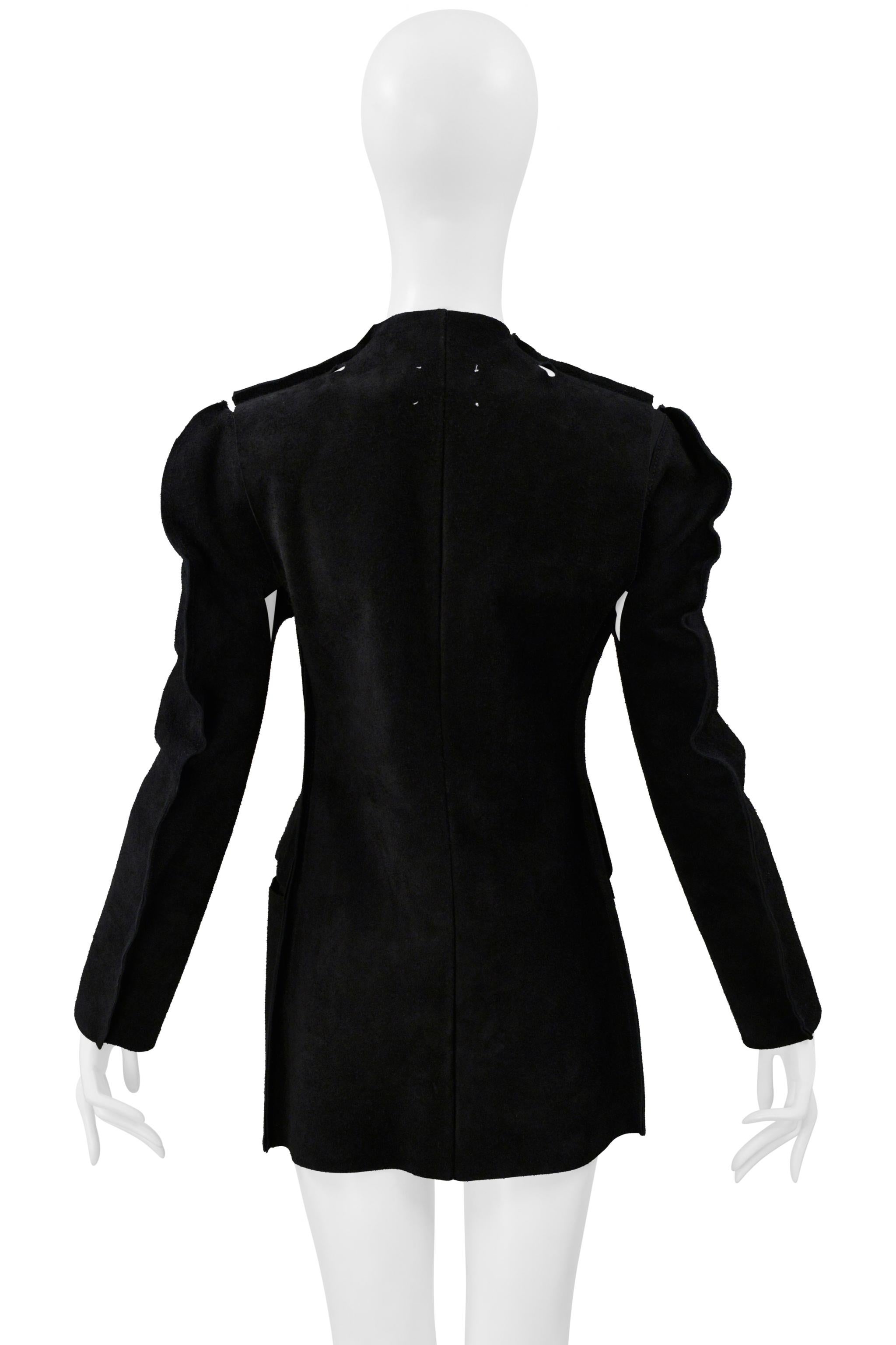Maison Martin Margiela Veste plate en daim noir 2001 Excellent état - En vente à Los Angeles, CA