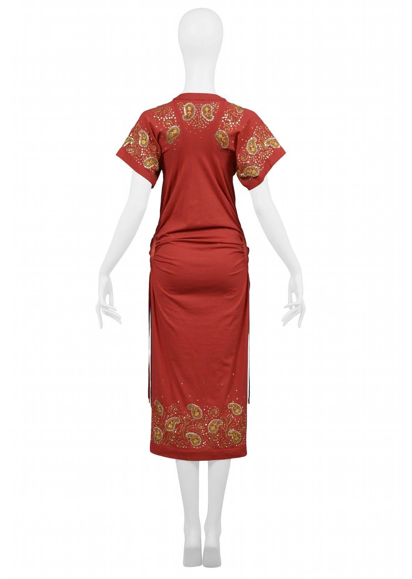 Red John Galliano for Christian Dior Boho Ribbon Dress
