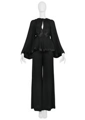 Ossie Clark Black Crepe Ensemble