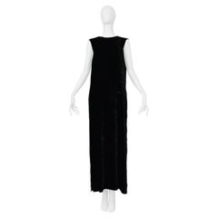Maison Martin Margiela Black Velvet Sleeveless Evening Gown W Selvage Edges 2000