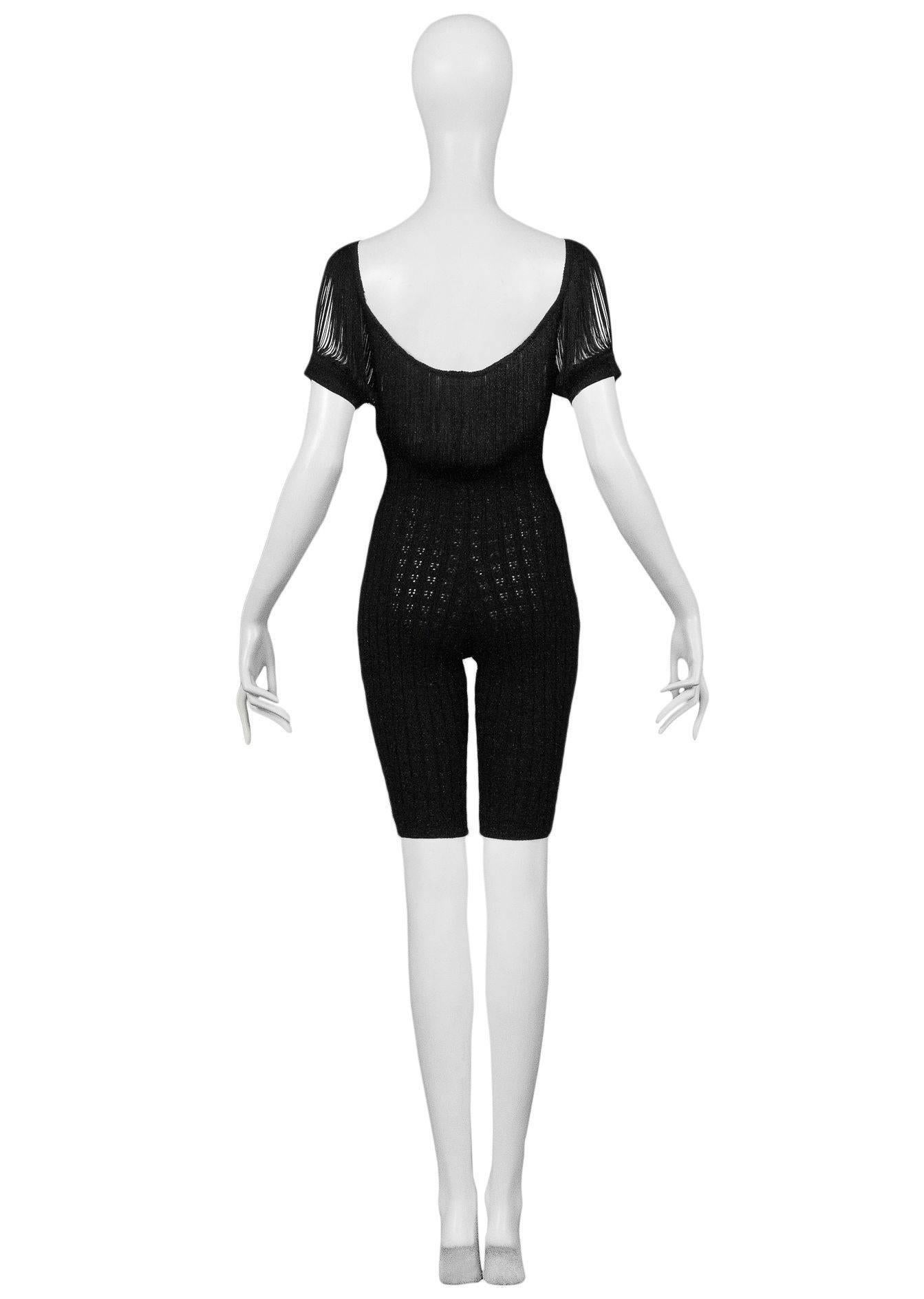 Black Jean Paul Gaultier Fringe & Knit Romper