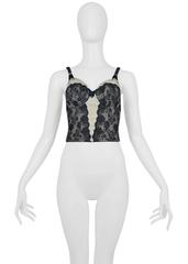 Vintage Jean Paul Gaultier Cream & Navy Lace Bustier