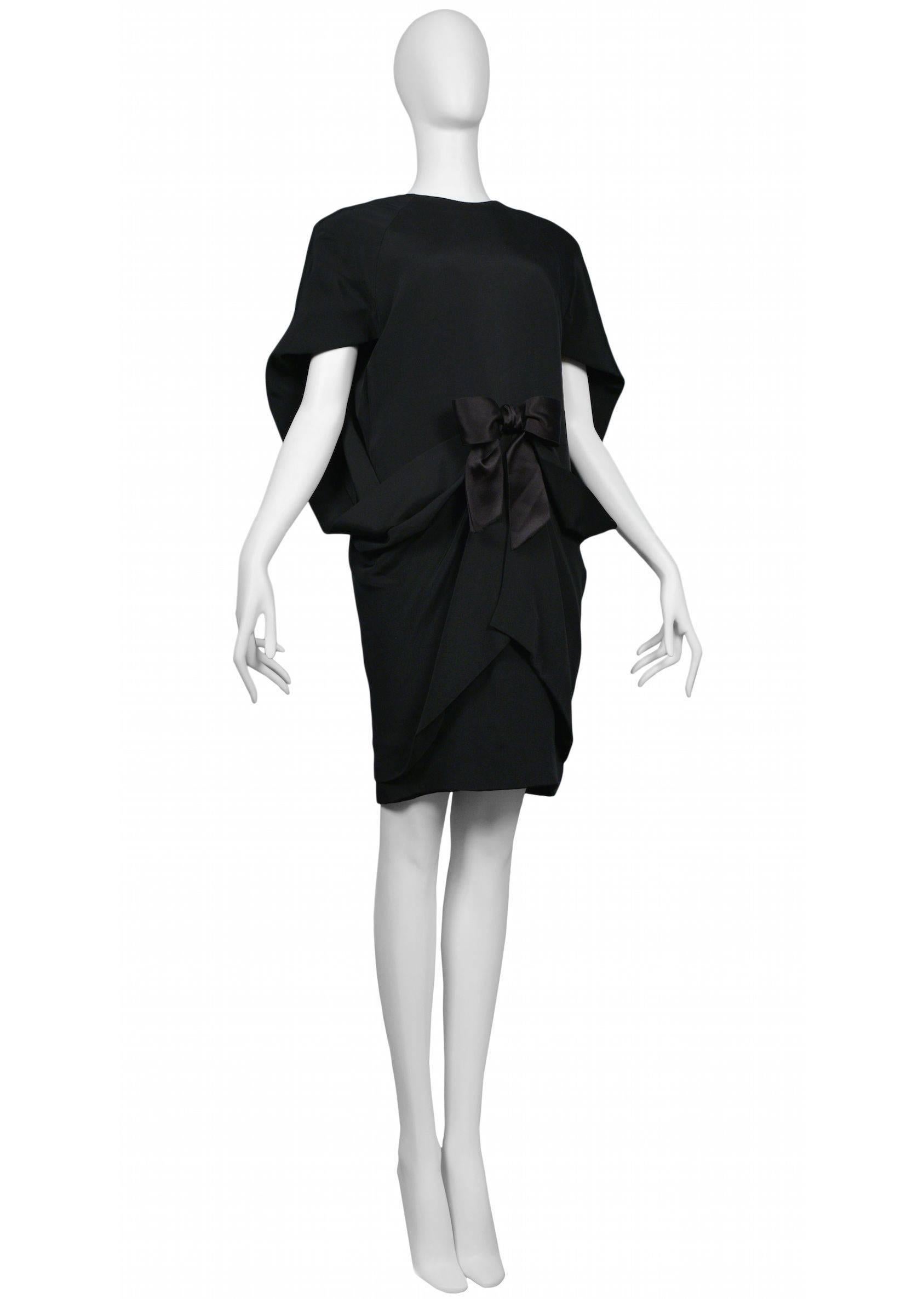Black Pierre Cardin Couture Origami Bow Dress