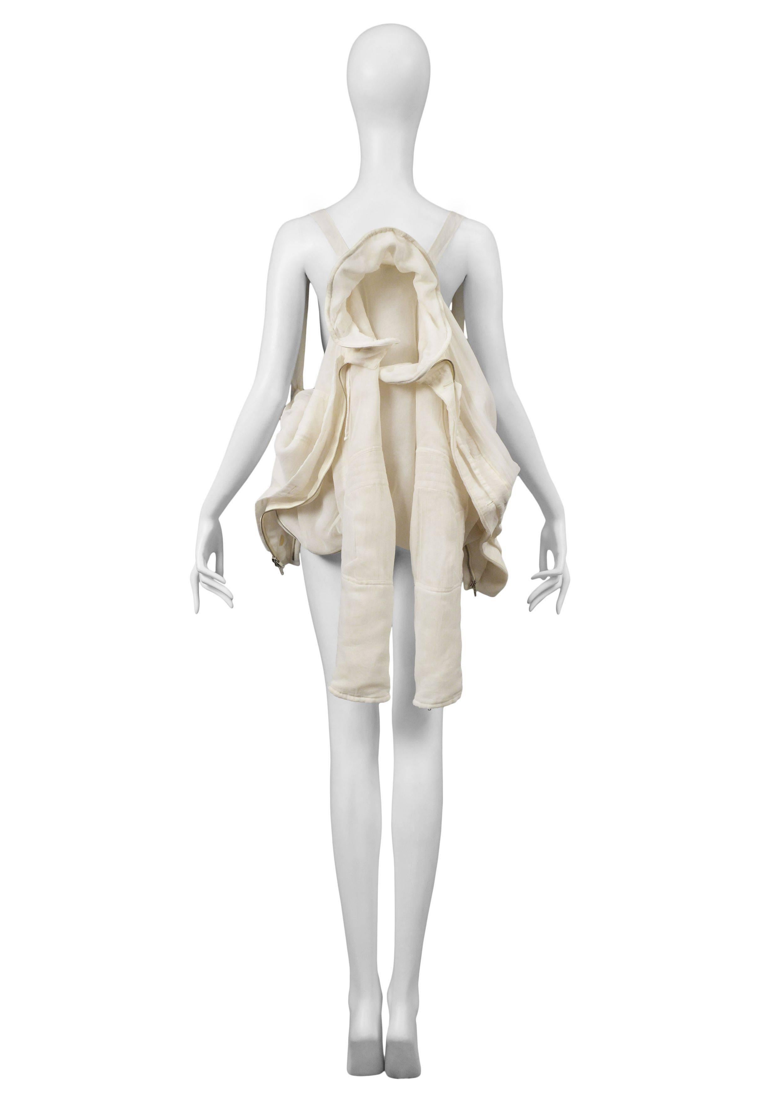 Iconic Helmut Lang off white organza 