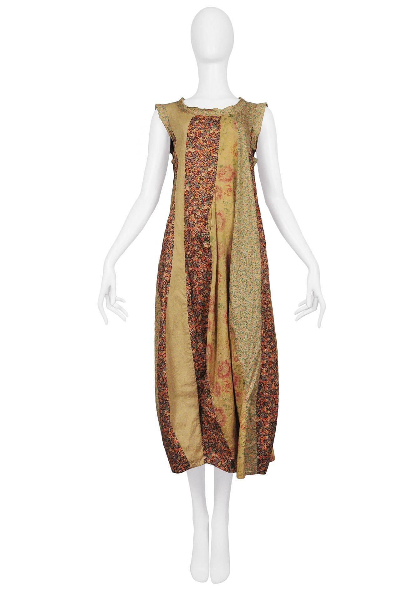Vintage Comme des Garcons multi print patchwork sleeveless dress.