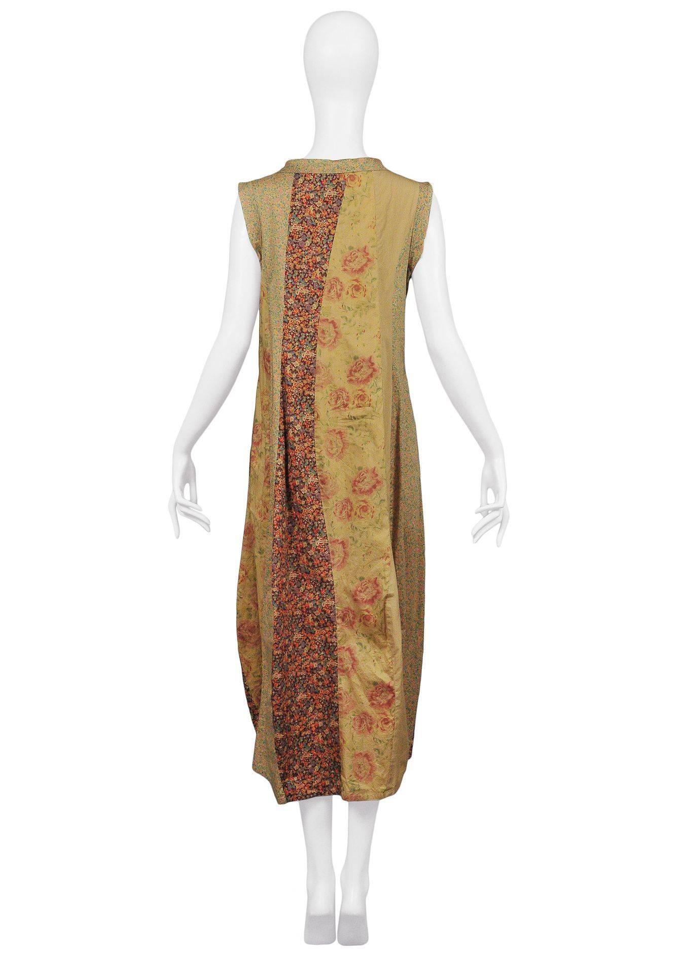 Brown Comme des Garcons Multi Print Patchwork Dress