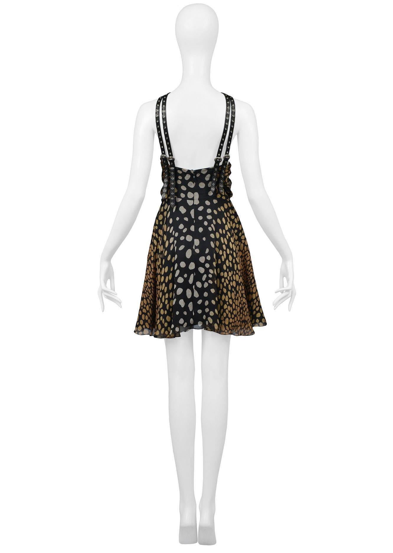 Black Christian Dior Speckled Halter Dress With Harness Straps 2009