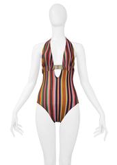 Christian Dior Stripe Cargo Strap Swim Suit 2002