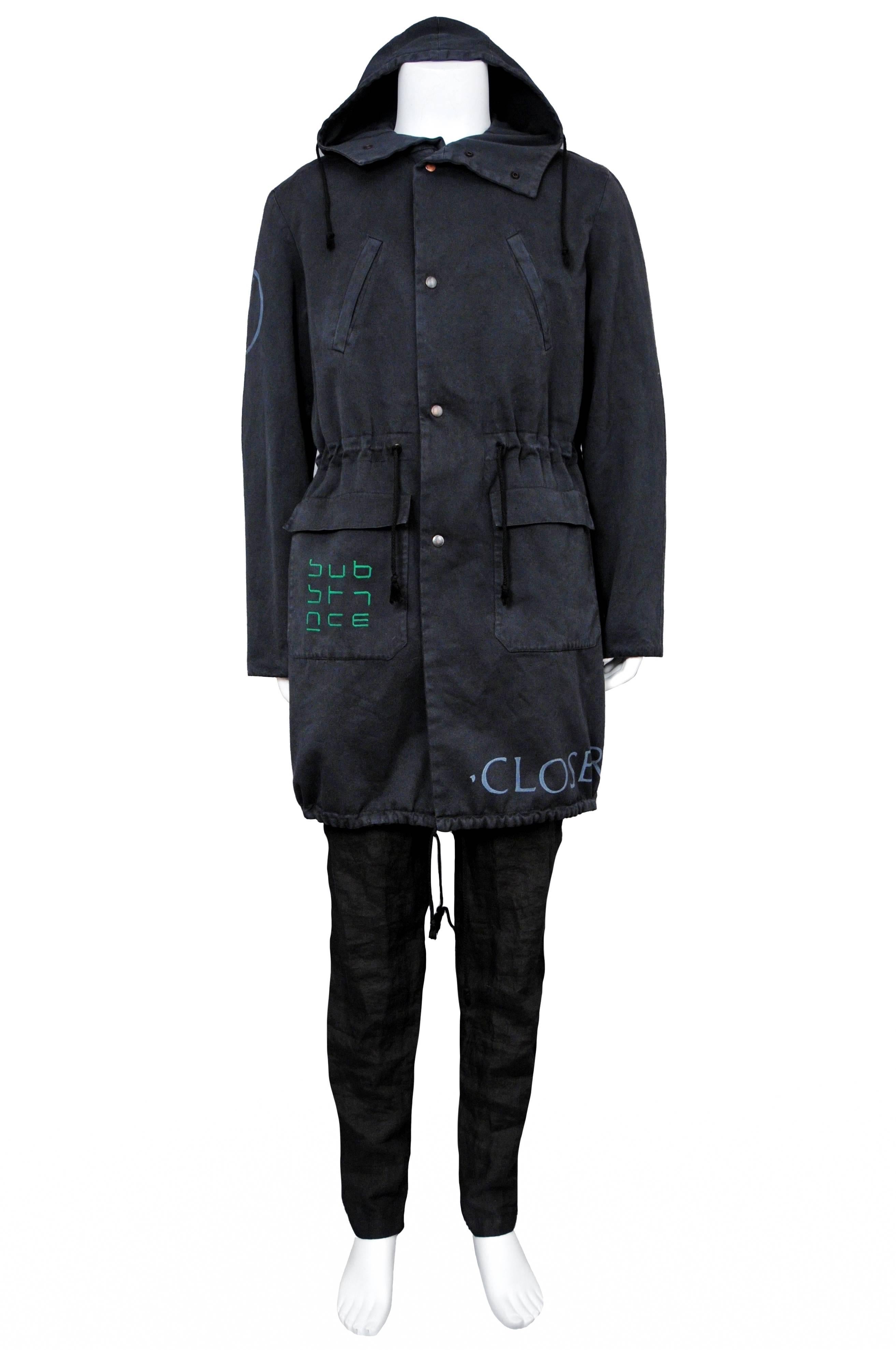 Raf Simons Black Joy Division Parka AW 2003-04 In Excellent Condition In Los Angeles, CA