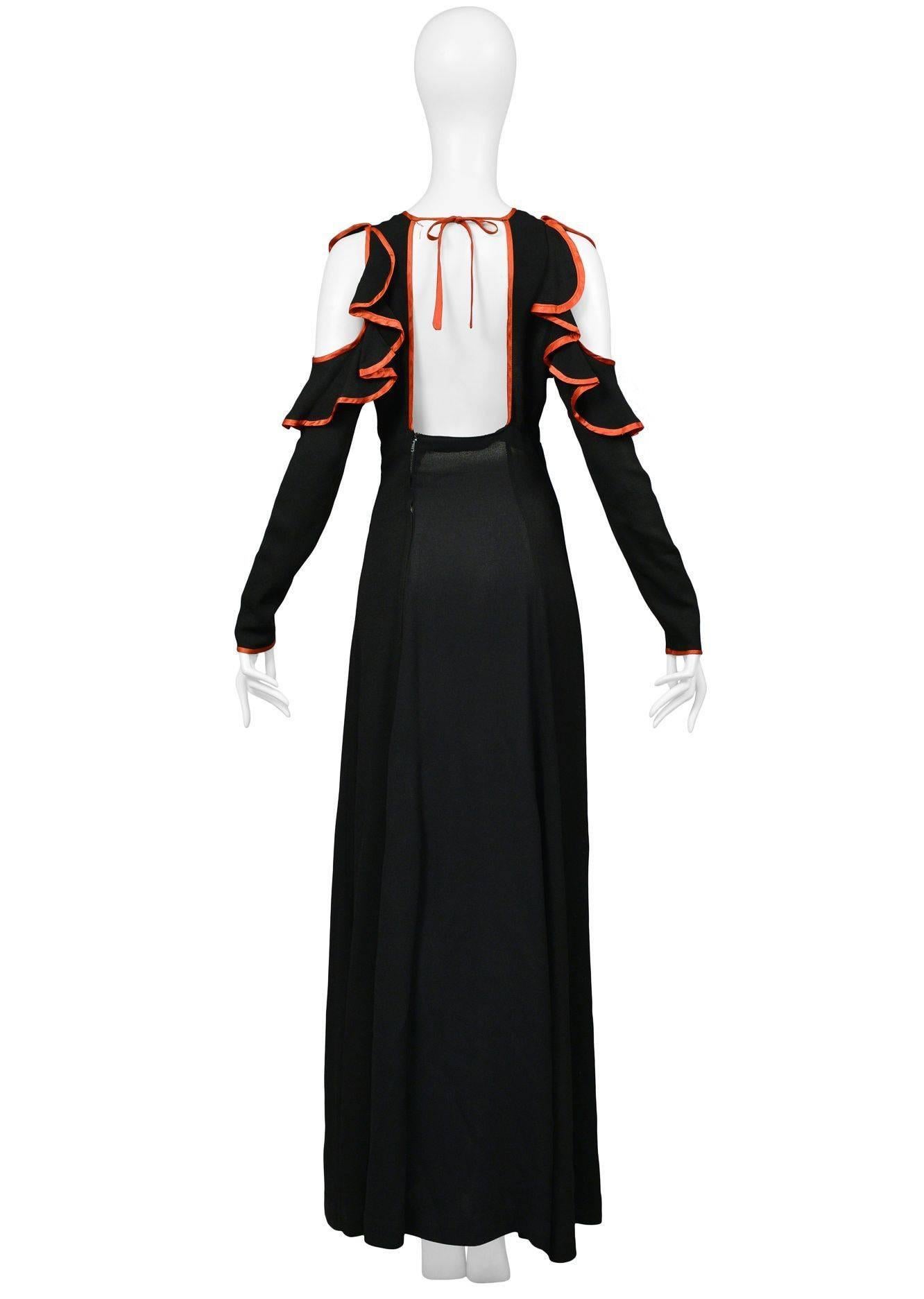 Black Ossie Clark Ribbon Dress