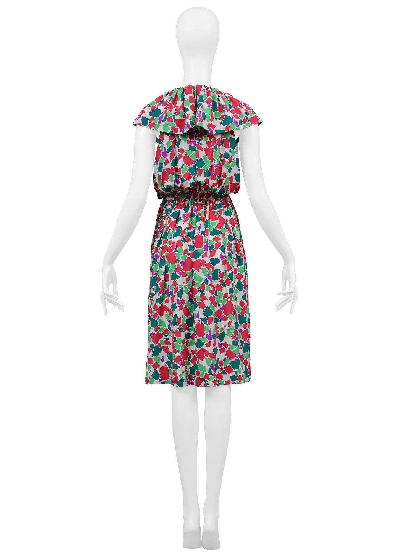 Yves Saint Laurent Abstract Keyhole Dress In Excellent Condition For Sale In Los Angeles, CA