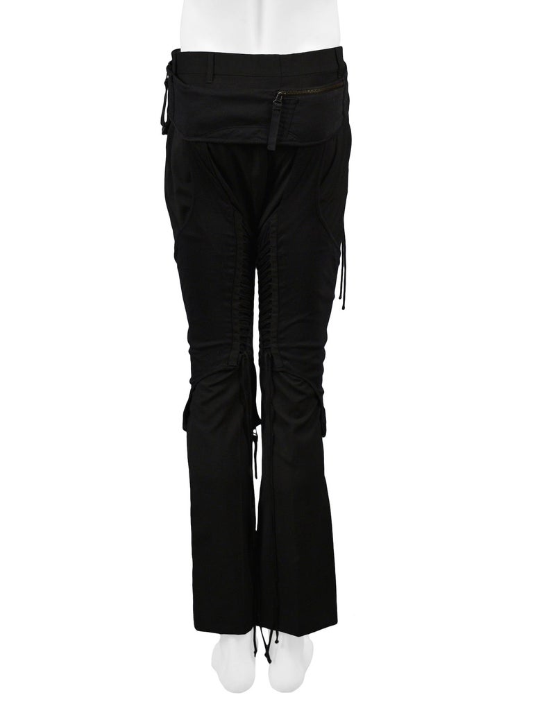 Vintage Helmut Lang Navy Avaiator Chaps 2003 In Excellent Condition For Sale In Los Angeles, CA