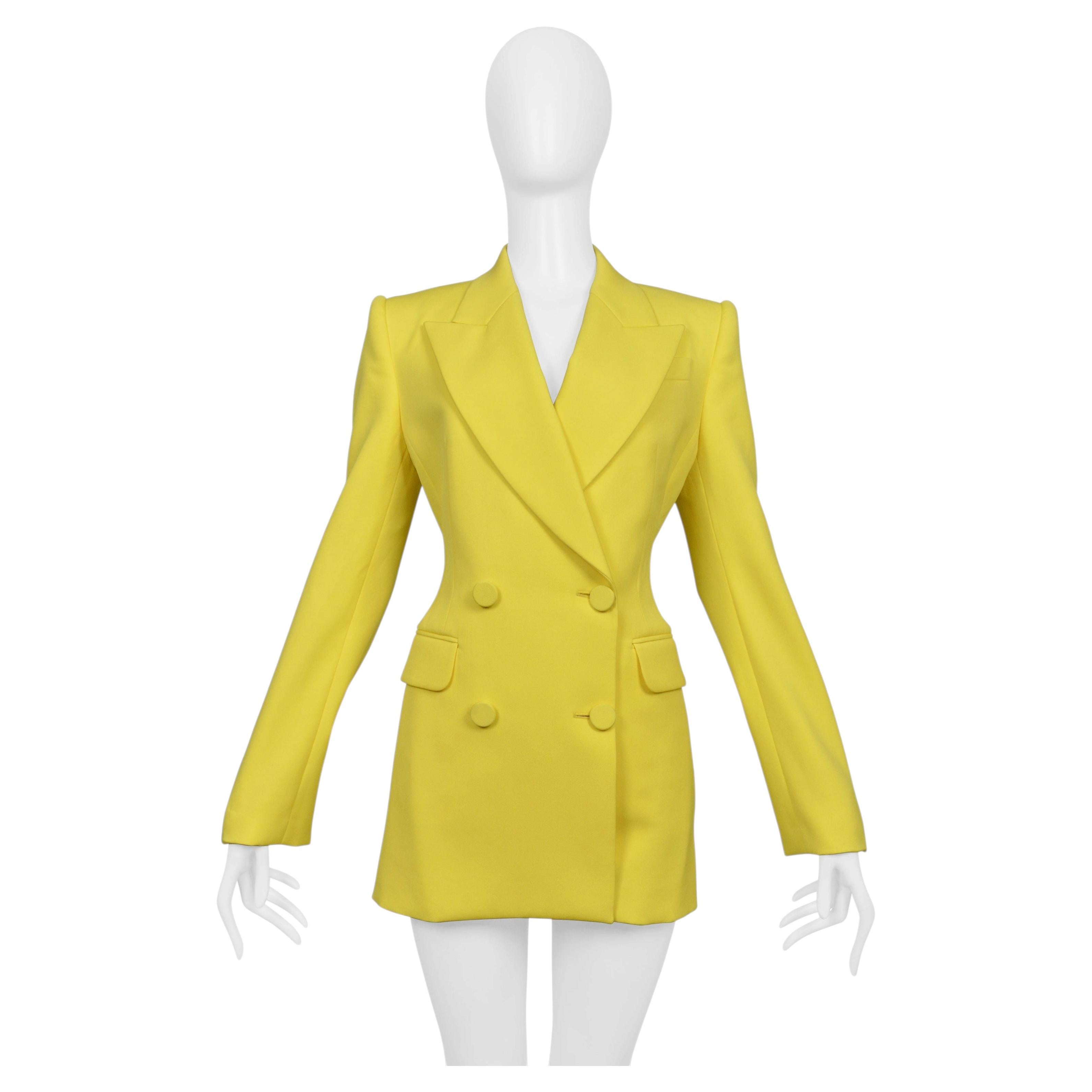Veste jaune à double boutonnage Alexander McQueen