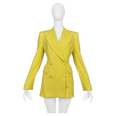 Alexander Mcqueen Yellow Double Breasted Jacket