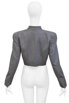 Givenchy By John Galliano Cropped Grey Jacket With Bows 1996