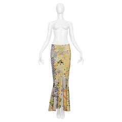 Roberto Cavalli Just Cavalli Maxirock mit gelbem Tier- und Blumenmuster