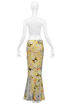 Roberto Cavalli Just Cavalli Maxirock mit gelbem Tier- und Blumenmuster
