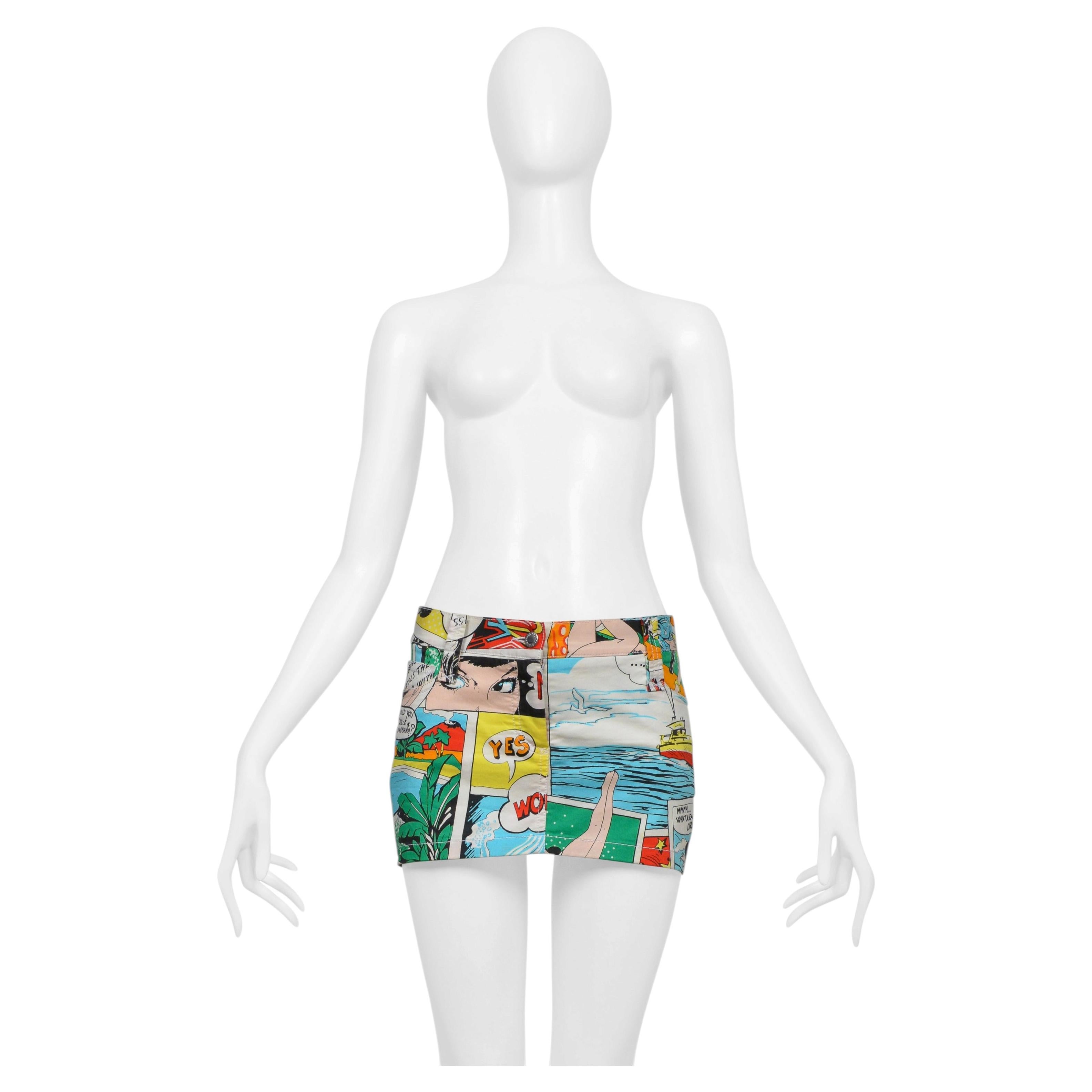 Dolce & Gabbana Multicolor Comic Book Print Super Mini Skirt