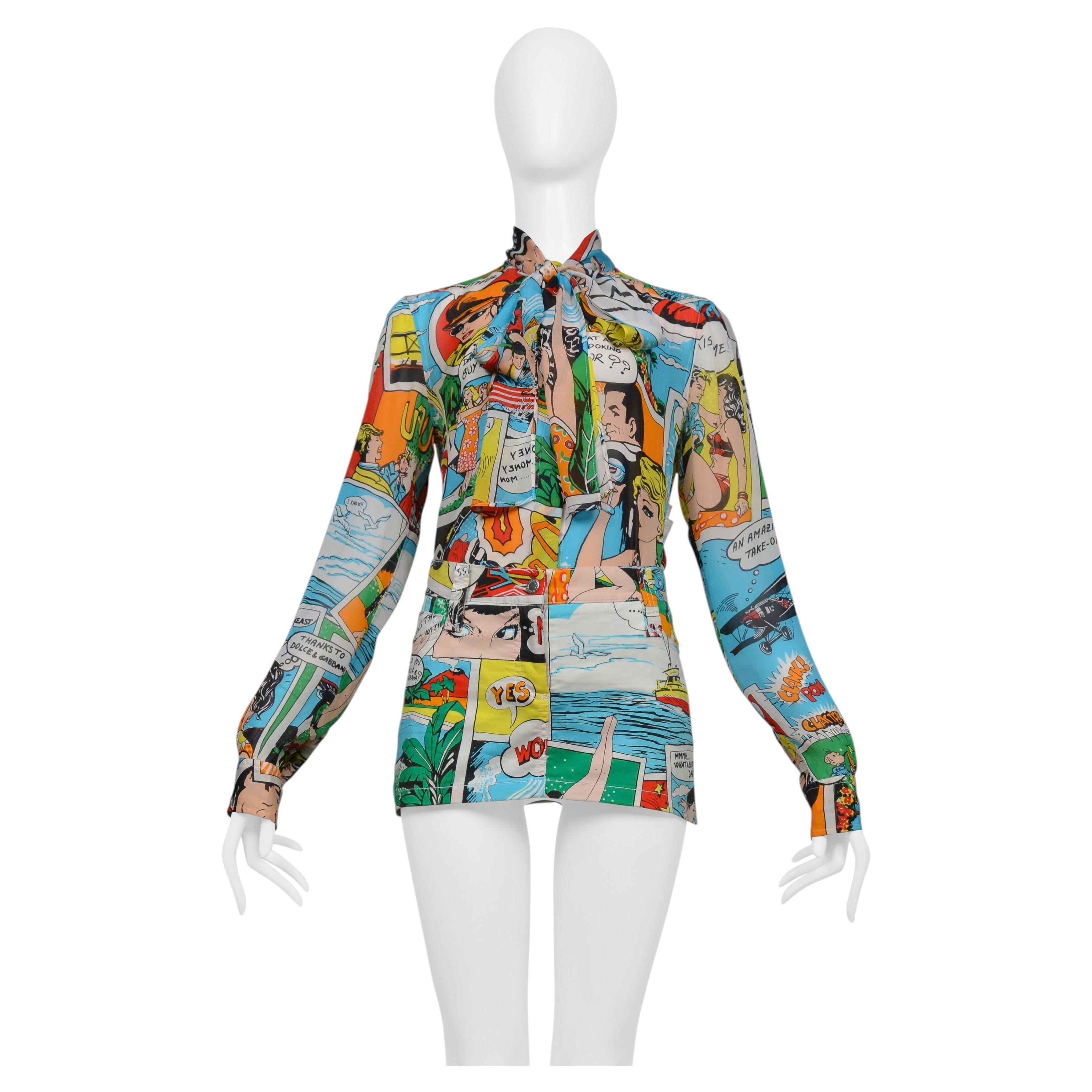 Haut Dolce & Gabbana à imprimé bande dessinée multicolore