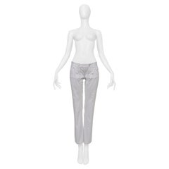 Dolce & Gabbana White Pants Giant Belt Loops And Love Patch